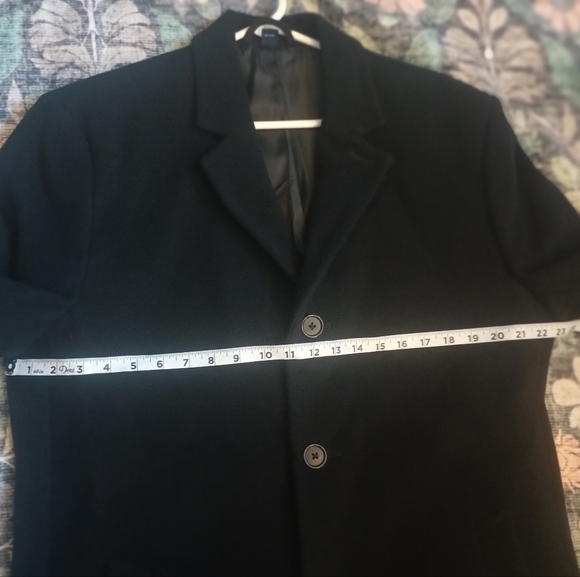 Hathaway Platinum Mens Wool Cashmere Overcoat 42S Black Dressy Classic Old Money - Picture 14 of 14